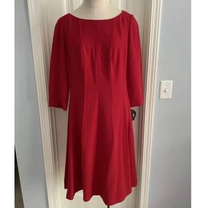 Lafayette 148 Amalie 12 Red Pintuck Dress NEW
